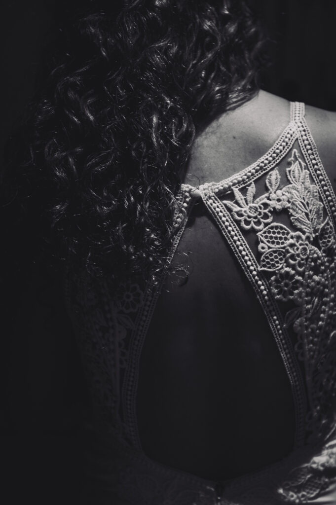 Detail jurk bruid