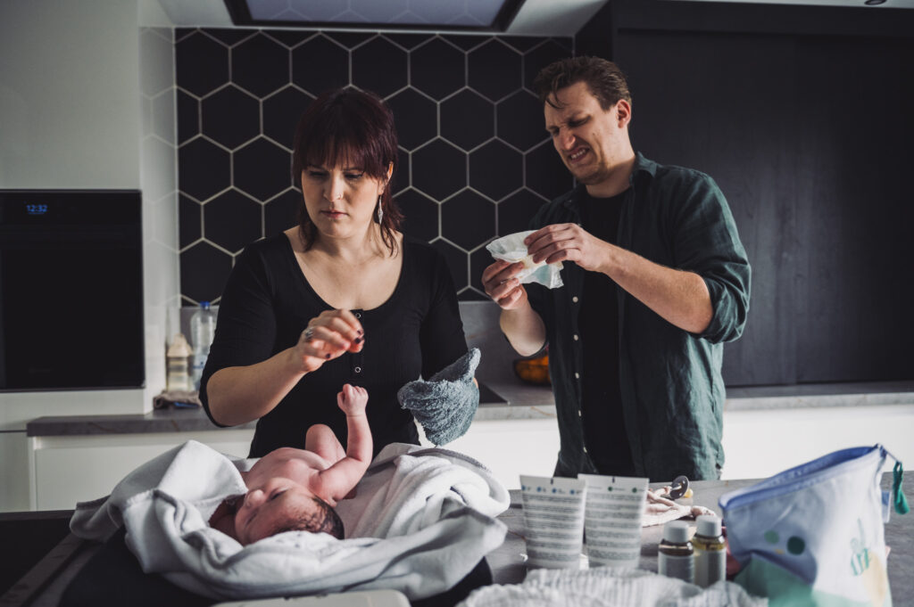 Grappig moment fotoreportage baby